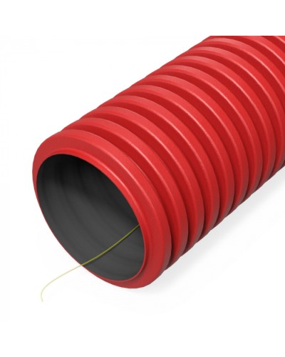 Труба гофр. двуст. ПНД гибкая тип 1250 (SN49) с/з красная d63 мм (100м/200м уп/пал) Промрукав (PR15.00978) в Стерлитамаке Труба гофрированная Pintop.ru