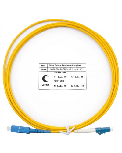 Шнур оптический simplex LC-SC 9/125 SM 2 м LSZH Cabeus FOP(s)-9-LC-SC-2M в Стерлитамаке Патч-корды оптические Pintop.ru
