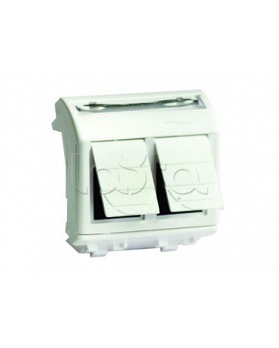 Ком.роз. двойная RJ45 кат.6 (8P8C, Hyperline, Dual IDC: 110&Krone) Brava, слон.кость, 2мод (75452S) в Стерлитамаке Аксессуары для кабель-канала Pintop.ru