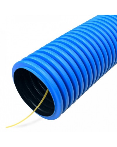 Труба гофрированная двустенная ПНД гибкая тип 750 (SN19) с/з синяя д90 (50м/уп) Промрукав (PR15.0050) в Стерлитамаке Труба гофрированная Pintop.ru