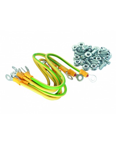 Eurolan Набор проводов заземления, 4 провода 250 мм × 4,0 кв.мм, 4 провода 150 мм × 4,0 кв.мм (60A-14-13GR) в Стерлитамаке Аксессуары для стоек и шкафов Pintop.ru