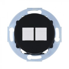 Розетка телефонная 2хRJ-12 с накладкой (черный) Vintage (885908-1)