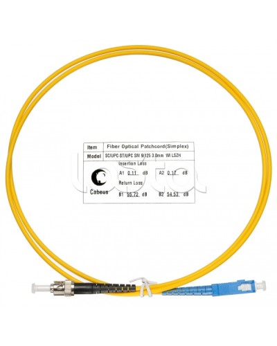 Патч-корд волоконно-оптический SM 9/125 simplex SC-ST LSZH (1,5 м) Cabeus FOP(s)-9-SC-ST-1,5m в Стерлитамаке Патч-корды оптические Pintop.ru