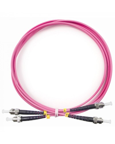 Шнур оптический duplex ST-ST 50/125 mm OM4 2м LSZH Cabeus FOP-50-OM4-ST-ST-2m в Стерлитамаке Патч-корды оптические Pintop.ru