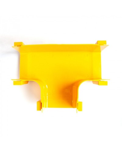 Т-соединитель оптического лотка 120 мм, монтаж без соединителей, желтый LANMASTER (LAN-OT120-ET/NC) в Стерлитамаке Коммутационные изделия Pintop.ru