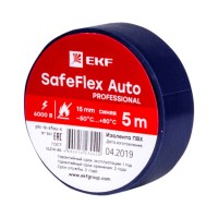 Изолента ПВХ 15мм 5м синий серии SafeFlex Auto EKF (plc-iz-sfau-s)