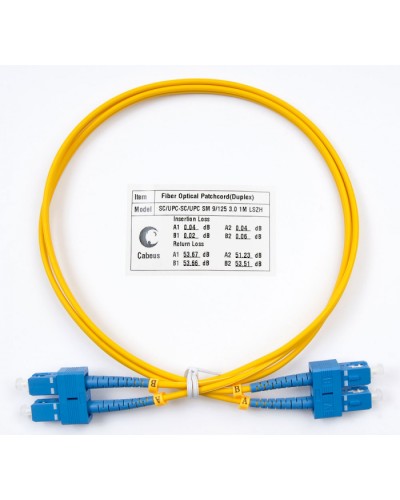 Пигтейл одномодовый оптический, SM 9/125, LSZH, duplex SC/SC (1 м) Cabeus FOP(d)-9-SC-SC-1m в Стерлитамаке Патч-корды оптические Pintop.ru