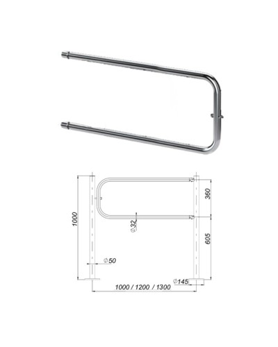 Створка ограждения поворотная 1300 мм Oxgard ВЗР 1996.09.03-02 в Стерлитамаке Ограждения Pintop.ru