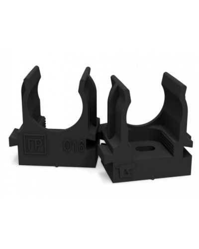 Крепеж-клипса для труб для монтажного пистолета черная в п/э д16 (100шт/1100шт уп/кор) Промрукав (PR13.0131) в Стерлитамаке Держатели, клипсы, скобы Pintop.ru