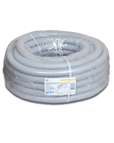 Труба гофрированная ПВХ 32 мм с зондом IEK CTG20-32-K41-010I (10 м) в Стерлитамаке Труба гофрированная Pintop.ru