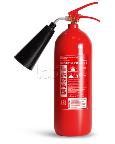 Огнетушитель ПОЖТЕХНИКА ОУ-3 ИНЕЙ (34В, до 10 000V) (баллон по ГОСТ 949) в Стерлитамаке Огнетушители Pintop.ru