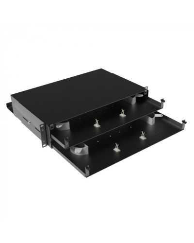 Оптическая полка выдвижная, без лицевой панели, неукомплектованная, 2U, черная DKC RNFPE2U48 в Стерлитамаке Полки для шкафов и стоек Pintop.ru