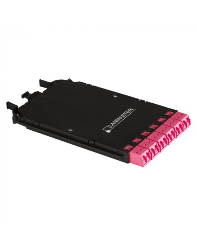 Компактная MPO кассета OM4, 12xLC, тип B, низкие потери, черная LANMASTER (LAN-MCCB-1M-12LC/OM4) в Стерлитамаке Патч-корды оптические Pintop.ru