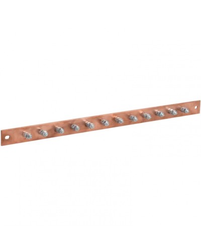 Шина заземления 483х25x3мм медь ШМТ М1 12 точек подключения М6 ITK ER-12-325-M1 в Стерлитамаке Аксессуары для стоек и шкафов Pintop.ru