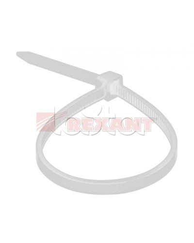 Хомут-стяжка нейлоновый 2.5х120 мм белый (100шт/уп) REXANT 07-0120 в Стерлитамаке Стяжки-хомуты Pintop.ru