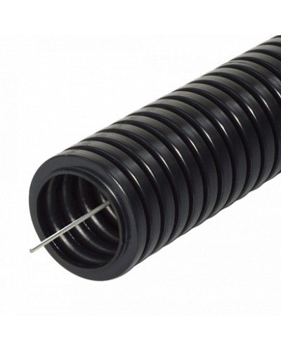 Труба гофрированная ПА стойкая к ультрафиолету (УФ) не распространяющая горение черная с/з д40 (15м/960м уп/пал) Промрукав (PR02.0208) в Стерлитамаке Труба гофрированная Pintop.ru