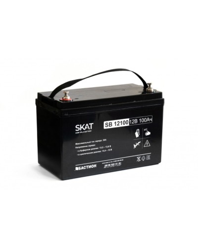 Бастион SKAT SB 12100 АКБ свинцово-кислотная тип AGM 12V 100Ач Iзар.30А, клеммы под болт М6 в Стерлитамаке Электротехническое оборудование Pintop.ru