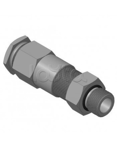 Кабельный ввод для бронированного кабеля с двойным уплотнением резьбой G1/2, внешним диаметром кабеля D=14-18 мм и проходным диаметром кабеля d=8-12 мм Спектрон КВБ-18/12-2У-М-G1/2 в Стерлитамаке Аксессуары для кабель-канала Pintop.ru