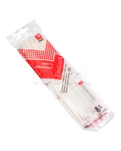 Хомут P6.6 стандартный (б), 2.5x200 (50шт) FlexLock PROxima EKF (plc-fl-ctsw-2.5x200-r) в Стерлитамаке Стяжки-хомуты Pintop.ru