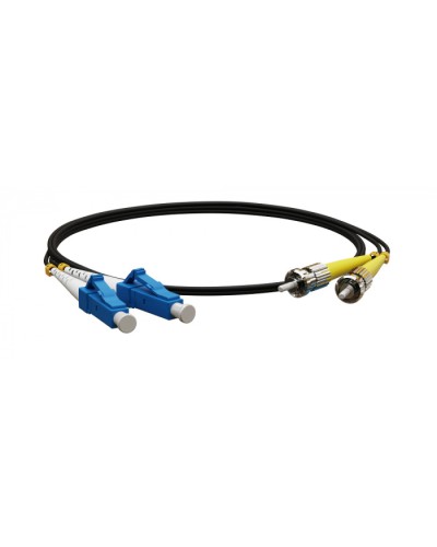 Патч-корд волоконно-оптический Hyperline FC-D2-9-LC/UR-ST/UR-H-3M-LSZH-BK в Стерлитамаке Патч-корды оптические Pintop.ru