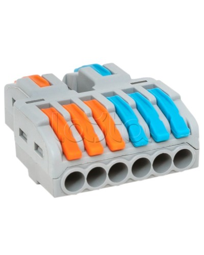 Строительно-монтажная клемма СМК 222-426 разветвительная 6 выходов 0,08-4 мм2 EKF (plc-smk-422-6) - Строительно-монтажная клемма СМК 222-426 разветвительная 6 выходов 0,08-4 мм2 EKF в Стерлитамаке Клеммные колодки Pintop.ru