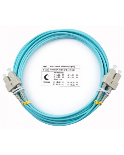 Шнур оптический duplex SC-SC 50/125 mm OM3 5м LSZH Cabeus FOP-50-SC-SC-5m в Стерлитамаке Патч-корды и пигтейлы Pintop.ru