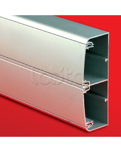 Кабель-канал алюминевый 140х50 (с 2 крышками), цвет серый металлик DKC (01499) в Стерлитамаке Кабель-канал Pintop.ru