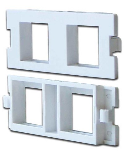 Вставка модульная на 2 кейстоуна в розетку LAN-MB, белая LANMASTER (LAN-MBP-2OK-WH) в Стерлитамаке Проходные адаптеры и розетки оптические Pintop.ru