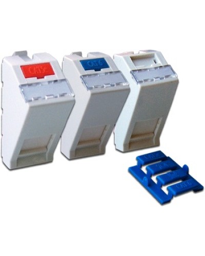 Вставка 22.5х45 на 1 кейстоун, угловая, со шторкой, маркировкой, иконками, белая LANMASTER LAN-SIP-22A-WH в Стерлитамаке Коммутационные изделия Pintop.ru