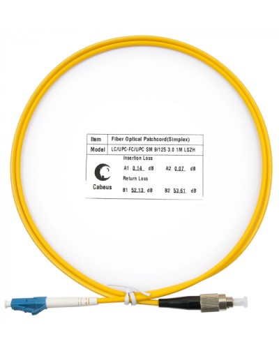 Шнур оптический simplex LC-FC 9/125 SM 1 м LSZH Cabeus FOP(s)-9-LC-FC-1M в Стерлитамаке Патч-корды оптические Pintop.ru