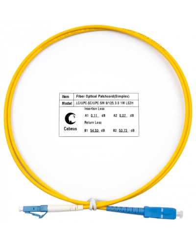 Шнур оптический simplex LC-SC 9/125 SM 1 м LSZH Cabeus FOP(s)-9-LC-SC-1M в Стерлитамаке Патч-корды оптические Pintop.ru