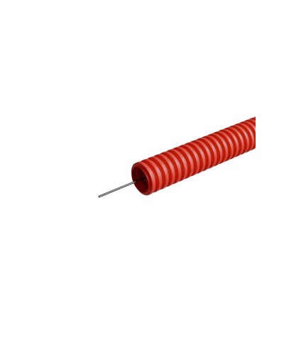 Труба гофрированная ПНД лёгкая d32 мм с зондом трудногорючая безгалогенная (HFFRLS), (уп. 50 м) КМ-профиль (KM-FRTG-32) в Стерлитамаке Труба гофрированная Pintop.ru