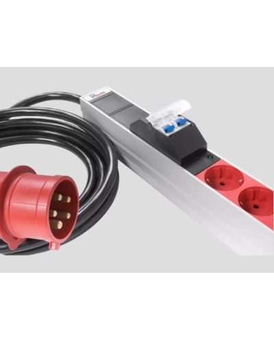 Верт блок розеток, мониторинг, измерение, 3 фазы 16А, 30S, 2100 мм, вх IEC 309, шнур 3м REM R-MC8-3x16-30S-MI-2100-3-3PN в Стерлитамаке Блоки розеток Pintop.ru