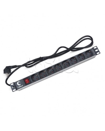 Блок на 8 розеток EU горизонтальный для 19 шкафов Cabeus (PDU-8P-2EU) в Стерлитамаке Блоки розеток Pintop.ru