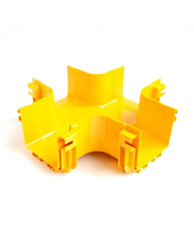 Х-соединитель оптического лотка 120 мм, монтаж без соединителей, желтый LANMASTER (LAN-OT120-XT/NC) в Стерлитамаке Коммутационные изделия Pintop.ru