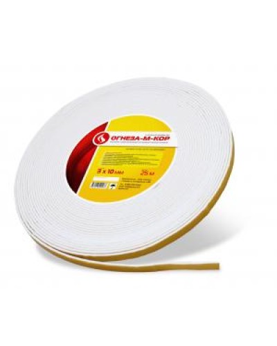 Уплотнитель на основе материала огнезащитного рулонного Огнеза ОГНЕЗА-М-КОР 3 3*10 мм., рулон 25 пог.м. в Стерлитамаке Дополнительное оборудование пожаротушения Pintop.ru