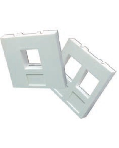 Вставка 45x45 на 2 кейстоуна, со шторками, маркировкой и иконками, белая LANMASTER LAN-SIP-24М-WH в Стерлитамаке Аксессуары для кабель-канала Pintop.ru