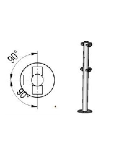 Стойкаограждения с отверстием под фиксаторТ-образная Oxgard Стойкаограждения с отверстием под фиксатор Т-образная (ВЗР 1996.09.32) в Стерлитамаке Ограждения Pintop.ru