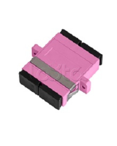 Адаптер NIKOMAX волоконно-оптический, соединительный, многомодовый, стандарта OM4, SC/UPC-SC/UPC, двойной, пластиковый, без шторки, с фланцами, маджента, уп-ка 2шт. NIKOMAX (NMF-OA2M4-FN-SCU-SCU-MG-2) в Стерлитамаке Проходные адаптеры и розетки оптические 