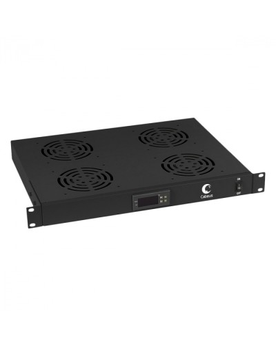 Панель вентиляционная с 4 вентиляторами с цифровым термодатчиком (черный) Cabeus JG03t-BK в Стерлитамаке Вентиляторные модули Pintop.ru