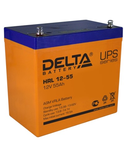 Аккумулятор свинцово-кислотный Delta HRL 12-55 в Стерлитамаке Электротехническое оборудование Pintop.ru