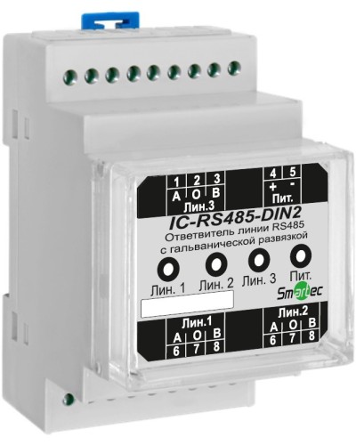 Преобразователь протокола Smartec IC-RS485-DIN2 в Стерлитамаке Адресная система охранно-пожарной радиоканальной сигнализации Smartec Pintop.ru