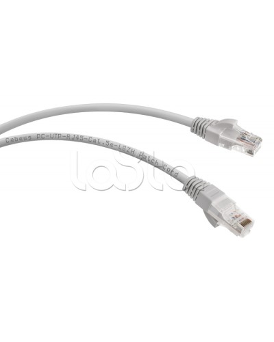 Патч-корд UTP, категория 5e, 5 м, LSZH, неэкранированный, серый Cabeus PC-UTP-RJ45-Cat.5e-5m-LSZH в Стерлитамаке Патчкорды (медные) Pintop.ru