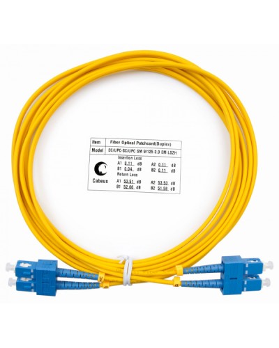 Шнур оптический duplex SC-SC 9/125 sm 3м LSZH Cabeus FOP(d)-9-SC-SC-3m в Стерлитамаке Патч-корды оптические Pintop.ru