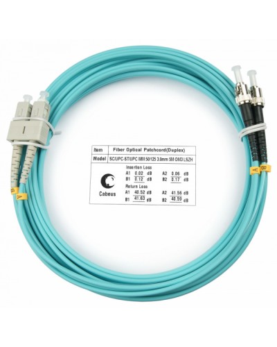 Шнур оптический duplex SC-ST 50/125 mm OM3 20м LSZH Cabeus FOP-50-SC-ST-20m в Стерлитамаке Патч-корды и пигтейлы Pintop.ru