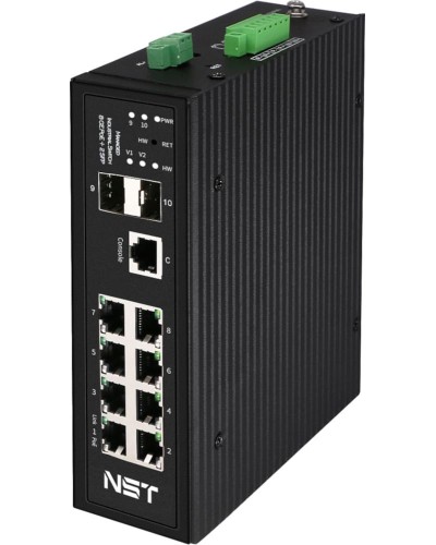 Промышленный управляемый (L2+) HiPoE коммутатор NST NS-SW-8G2G-PL/IM в Стерлитамаке Коммутаторы Pintop.ru