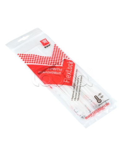 Хомут P6.6 стандартный (б), 2.5x150 (100шт) FlexLock PROxima EKF (plc-fl-ctsw-2.5x150) в Стерлитамаке Стяжки-хомуты Pintop.ru