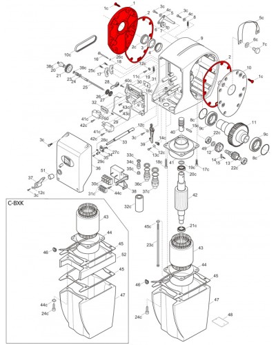 Правая крышка редуктора C-BX Came 119RICX026 в Стерлитамаке Запчасти для шлагбаумов и автоматики Pintop.ru
