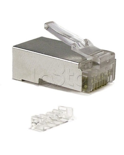 Коннектор RJ-45 под витую пару, категория 6 (50 µ/ 50 микродюймов), экранированный, универсальный (для одножильного и многожильного кабеля), со вставкой Cabeus 8P8C-SH-C6-TWP в Стерлитамаке Коннекторы и разъемы Pintop.ru