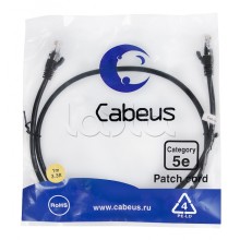 Патч-корд медный U/UTP кат.5е (1м) LSZH (черный) Cabeus (PC-UTP-RJ45-Cat.5e-1m-BK-LSZH)